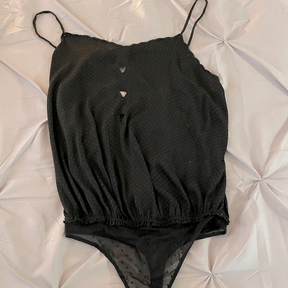 Free People Black Silky Bodysuit - Picture 2 of 3